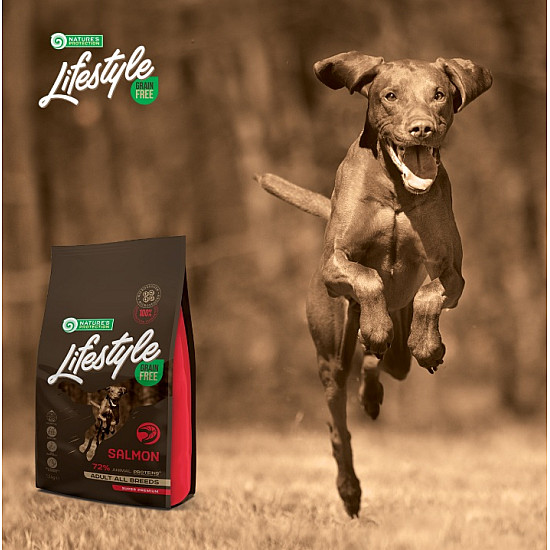  Nature’s Protection Lifestyle Grain Free Salmon Adult All Breeds - Суха храна със сьомга за израснали кучета от всички породи