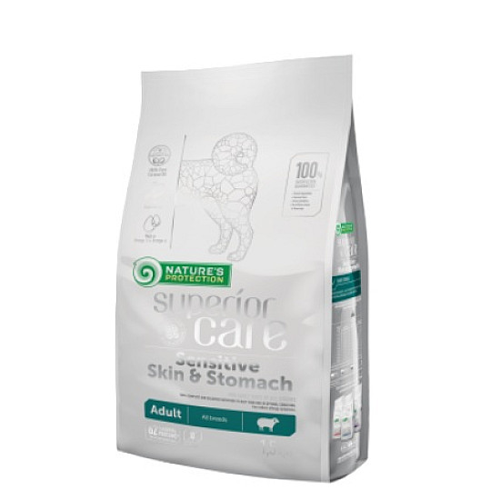 Nature’s Protection Sensitive Skin & Stomach Lamb Adult All Breeds - Суха храна без зърно с агне за израснали кучета от всички породи с чувствителна храносмилателна система