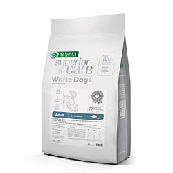 Nature’s Protection White Dogs Grain Free White Fish Adult Large Breeds - Суха храна за израснали кучета от големи породи с бяла и светла козина.