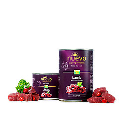 Nuevo Cat Senior Lamb - Консерва за по-възрастни котки с агне и боровинки