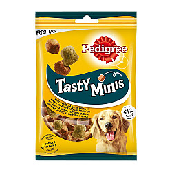 Pedigree Tasty Minis Дъвчащи кубчета с вкус на пилешко и патешко 130 гр