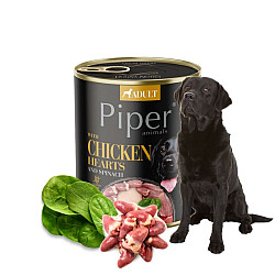 Piper Adult Dog Chicken with Brown Rice - Консервирана храна за кучета с пилешки сърца, кафяв ориз и спанак
