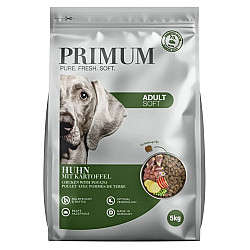 Primum Soft Monoprotein Chicken - Мека, полувлажна гранулирана храна за израснали кучета, без зърно, с пилешко и картофи, 5 кг