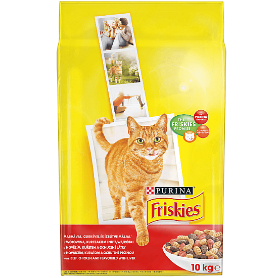 Friskies Adult Cat Beef and Vegetables - Суха храна за котки с телешко, черен дроб и зеленчуци - 10кг