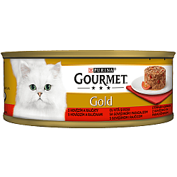 Purina Gourmet Gold Adult Cat Cake Beef and Tomatoes - Пай за котки с говеждо и домати - 85гр