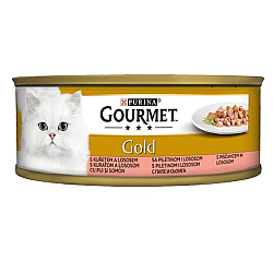 Purina Gourmet Gold Adult Cat Chicken and Salmon - Месни хапки в сос за котки с пиле и сьомга - 85гр