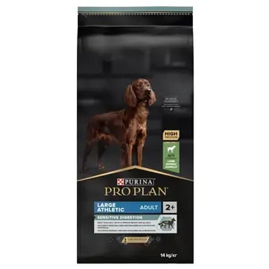 Purina Pro Plan Large Adult Athletic Sensitive Digestion Lamb - Суха храна за активни кучета от големи породи с агне - 14 кг