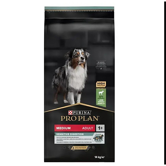 Purina Pro Plan Medium Adult Sensitive Digestion Lamb - Суха храна за кучета с чуствителен стомах с агне - 14 кг