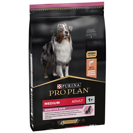 Purina Pro Plan Medium Adult Sensitive Skin Salmon - Суха храна за кучета с чуствителна кожа със сьомга