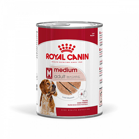 Royal Canin Medium Adult Dog Can in Loaf - Консерва за кучета от средни породи в зряла възраст - 410 гр