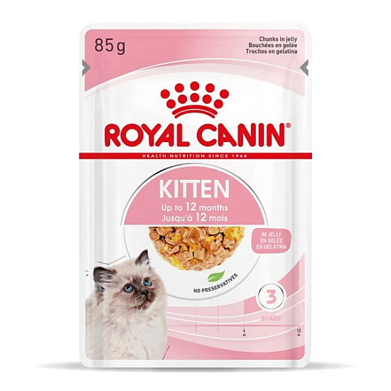 Royal Canin Kitten in Jelly Pouch - Пауч за подрастващи котенца хапки в желе 12x85g