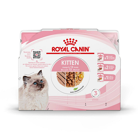 Royal Canin Kitten Multipack - Пълноценна мокра храна за котенца и бременни котки - 4х85 гр