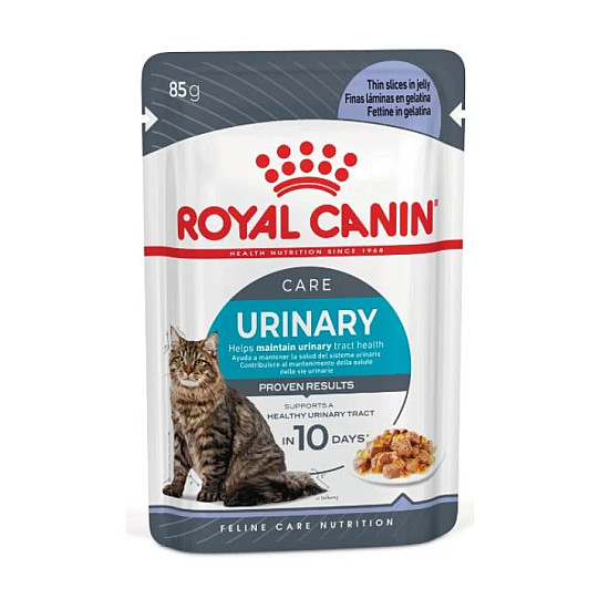Royal Canin Urinary Care In Jelly 12x85 - Пълноценна мокра храна за котки в зряла възраст с уринарна чувствителност – пауч парченца в желе