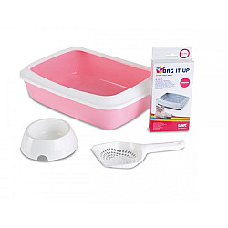 Savic Iriz Starter Kit Pink - Комплект за котешка тоалетна в розово
