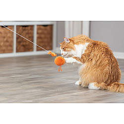 Играчка за коте - пиле с ластик