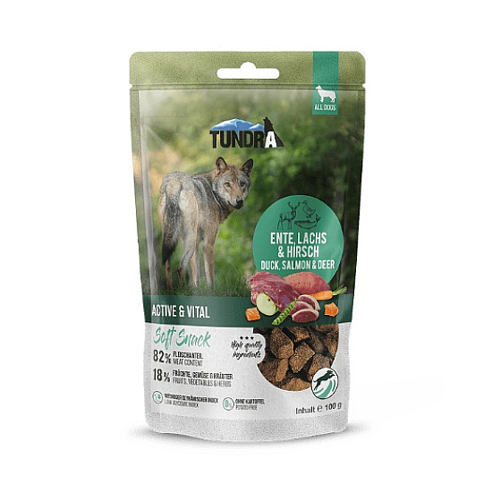 Tundra Dog Snack wtih Duck, Salmon and Deer - Лакомство за кучета със сьомга,патица и дивеч