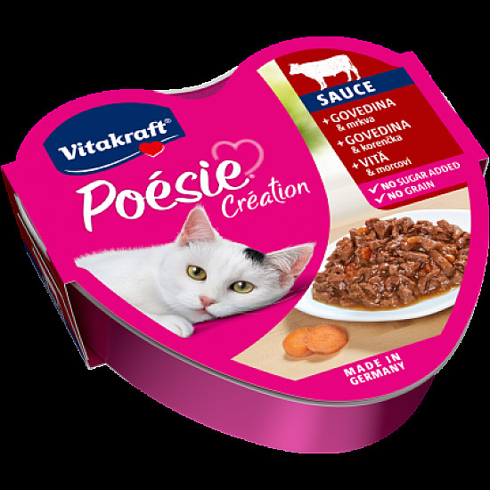 Vitakraft Poesie Beef Heart - Консерва за котки в сърце с говеждо и моркови