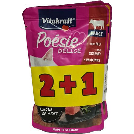 Vitakraft Poesie Beef and Chicken - Промопакет 3 бр пауч за котки с говеждо и пиле