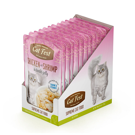 Cat Fest Chicken and Shrimp in Jelly - Пауч за котки с пиле и скариди в желе