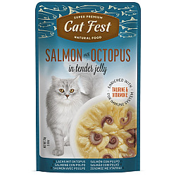 Cat Fest Salmon and Octopus in Jelly - Пауч за котки със сьомга и октопод в желе
