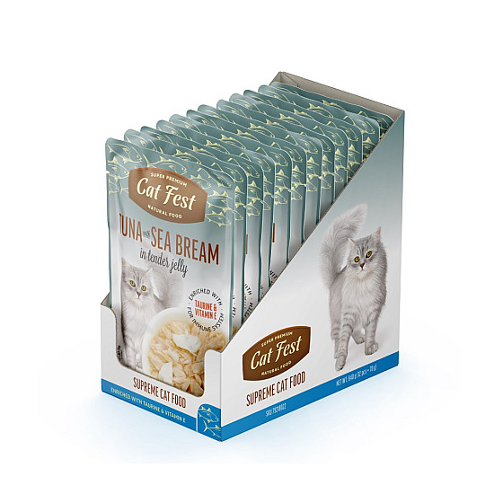 Cat Fest Tuna with Sea Bream in Jelly - Пауч за котки с риба тон и ципура в желе