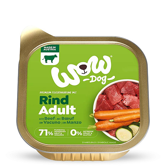 WOW Dog Beef with Carrots - Пастет за кучета с говеждо, моркови и тиквички