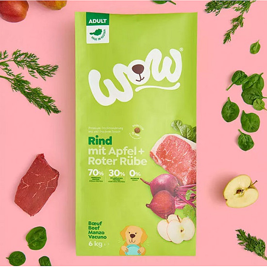 Wow Dog Adult Beef - Суха храна за кучета с говеждо, ябълка и цвекло