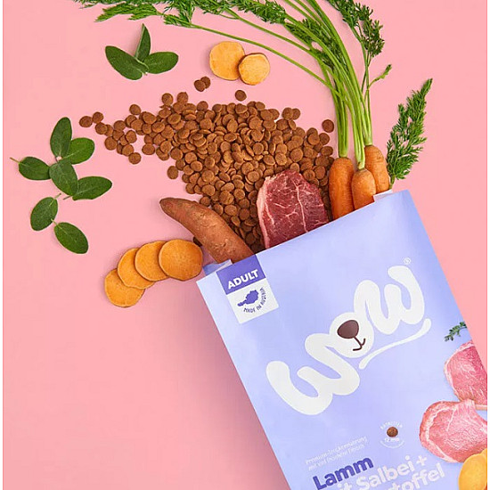 Wow Dog Adult Lamb - Суха храна за кучета с агне, салвия и сладък картоф