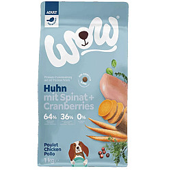 Wow Dog Adult Chicken - Суха храна за кучета с пиле, спанак и боровинки