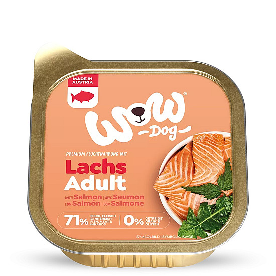 WOW Dog Salmon with Dandelion and Nettle - Пастет за кучета със сьомга, глухарче и коприва