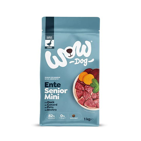 Wow Dog Senior Duck - Суха храна за застаряващи кучета с патица