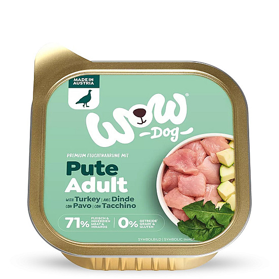 WOW Dog Turkey with Courgette and Dandelion - Пастет за кучета с пуйка, тиквички и глухарче