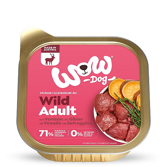 WOW Dog Vension with Sea weed and Sweet Potato - Пастет за кучета с еленско, водорасли и сладък картоф