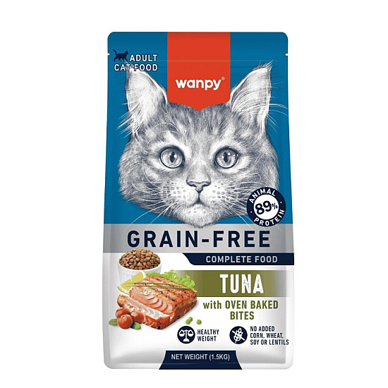 Wanpy Adult Cat Tuna Grain Free - Суха храна за котки с риба тон, без зърно - 1.5 кг