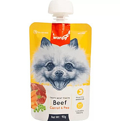 Wanpy Tasty Dog - Месна паста с говеждо, морков и грах - 90 гр