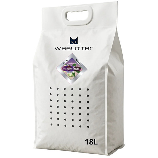 Weelitter Plus Passion Flower - Натурална соева котешка тоалетна с тапиока - Пасифлора