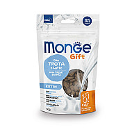 Monge Gift Crunchy Kitten - Лакомство за малки котенца с пъстърва и мляко - 60г Monge Gift Crunchy Kitten - Лакомство за малки котенца с пъстърва и мляко - 60г