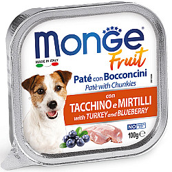 Monge Fruit Pate And Chunkies With Turkey And Blueberry - Пастет и хапки с пуйка и боровинки