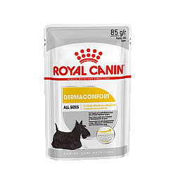 Royal Canin Dermacomfort Loaf 12x85g - Пълноценна мокра храна в пауч за кучета, склонни към раздразнена и сърбяща кожа