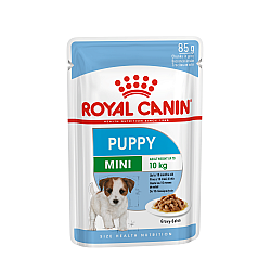Royal Canin Puppy Mini Pouch 12x85g - Пълноценна мокра храна в пауч за подрастващи кученца от дребни породи до 8 месеца
