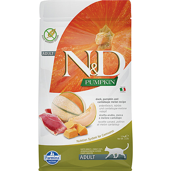 N&D Cat Adult Pumpkin, Duck amd Cantalope Melon - с тиква, патица и пъпеш