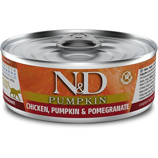N&D Cat Chicken Pumpkin&Pomegranate -Котешка консерва с пилешко месо,тиква  и нар
