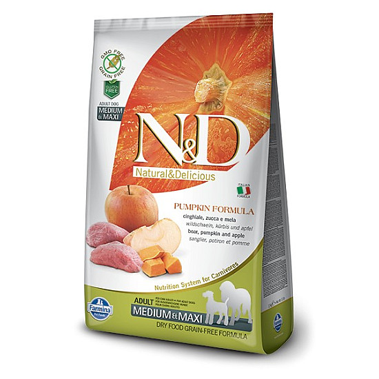 N&D Medium&Maxi Adult Boar & Apple - с глиганско, тиква и ябълка