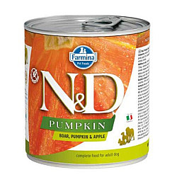 N&D Pumpkin Dog Boar, Pumpkin & Apple 285g - Консерва за кучета с глиганско,тиква и ябълка