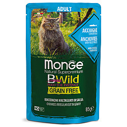 Monge-Bwild Grain Free Adult Anchovies 85g-с аншоа и зеленчуци зелен фасул и моркови