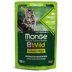 Monge-Bwild Grain Free Sterilised Boar 85 g- с глиганско и и зеленчуци зелен фасул и моркови