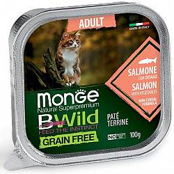 Monge-Bwild Grain Free Adult Salmon 100g-сьомга и зеленчуци зелен фасул и моркови