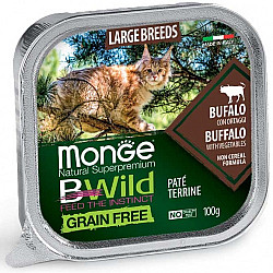 Monge-Bwild Rain Free Large Breeds - с биволско и зеленчуци 100g