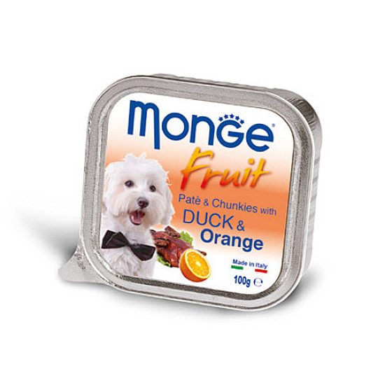 Monge-Fruit Fruit Paté And Chunkies With Duck And Orange 100g-Пастет и хапки с патица и портокали