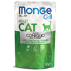 Monge Bwild Grill Adult Cat - пауч хапки за котки в зряла възраст - желе със заешко 85g